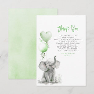 Cute Small Little Baby Elephant Thank You Card