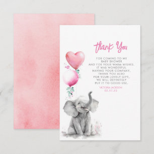 Cute Small Little Baby Elephant Thank You Card