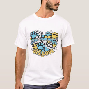 Cute Small Paw Prints Big Love Heart Pet Lover T-S T-Shirt