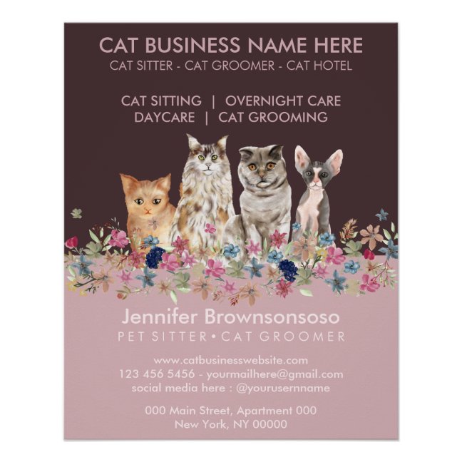 Cute Small Pink Cats Poster