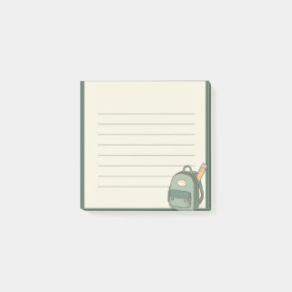 cute small school backpack post-it notes
