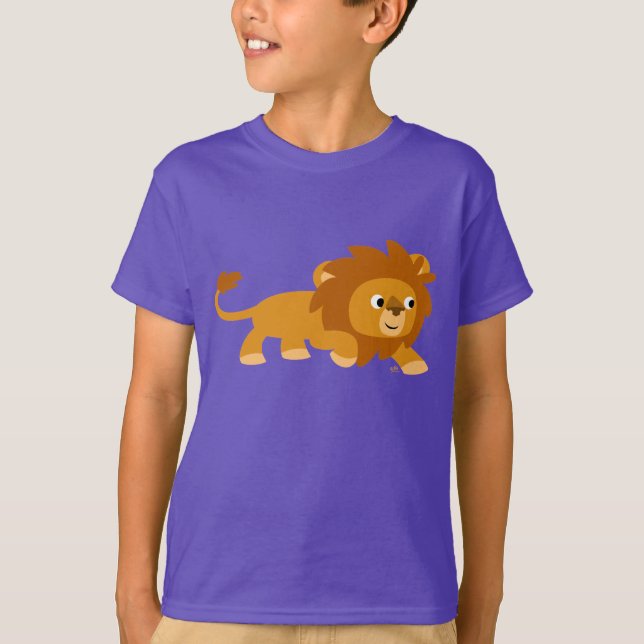 Cute Smart Cartoon Lion Children T-shirt (Front)