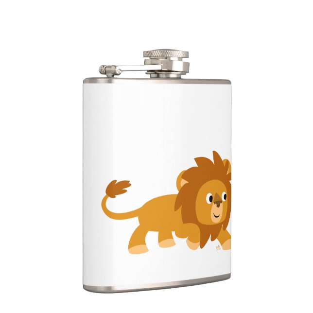 Cute Smart Cartoon Lion Hip Flask (Right)