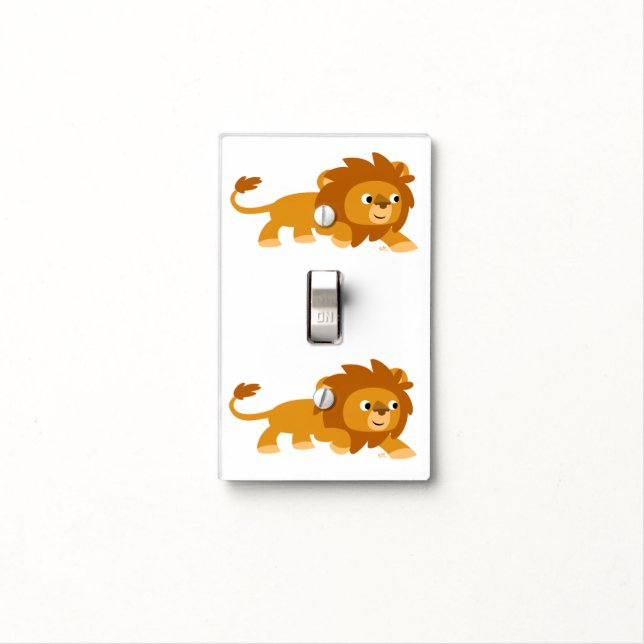 Cute Smart Cartoon Lion Light Switch Cover (In Situ)