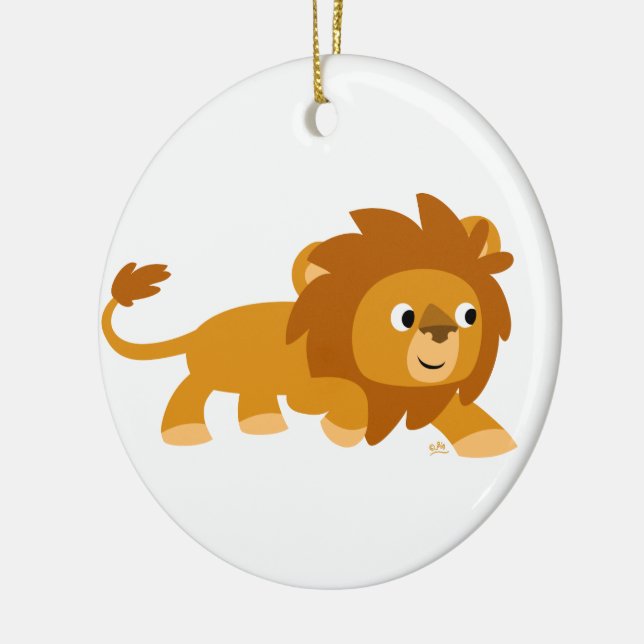Cute Smart Cartoon Lion Ornament (Left)