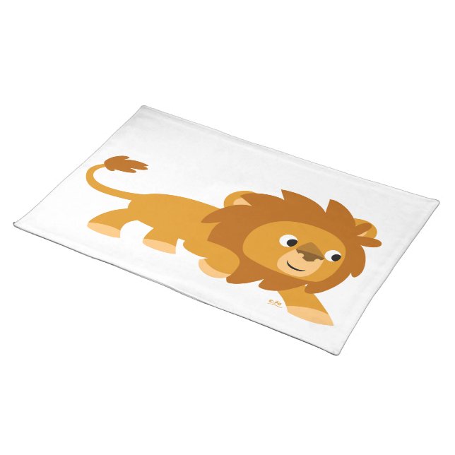 Cute Smart Cartoon Lion Placemat (On Table)