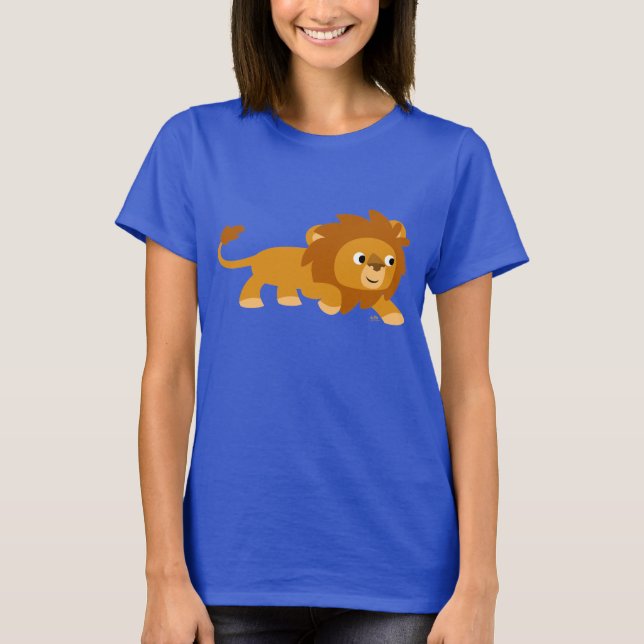 Cute Smart Cartoon Lion Women T-shirt (Front)