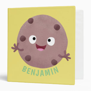 Cute smart chocolate chip cookie cartoon 3 ring binder
