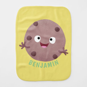 Cute smart chocolate chip cookie cartoon baby burp cloth