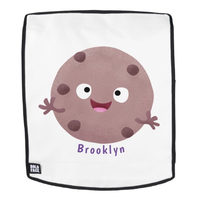 Cute smart chocolate chip cookie cartoon backpack (Removable Face)
