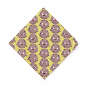 Cute smart chocolate chip cookie cartoon bandana
