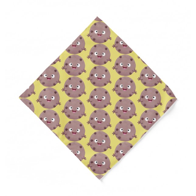 Cute smart chocolate chip cookie cartoon bandana (Front)