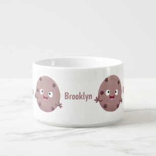 Cute smart chocolate chip cookie cartoon bowl
