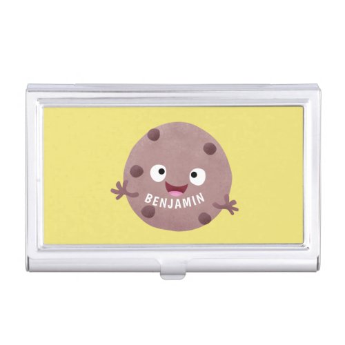 Cute smart chocolate chip cookie cartoon business card case