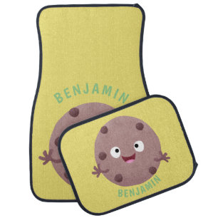 Cute smart chocolate chip cookie cartoon  car floor mat