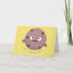 Cute smart chocolate chip cookie cartoon card