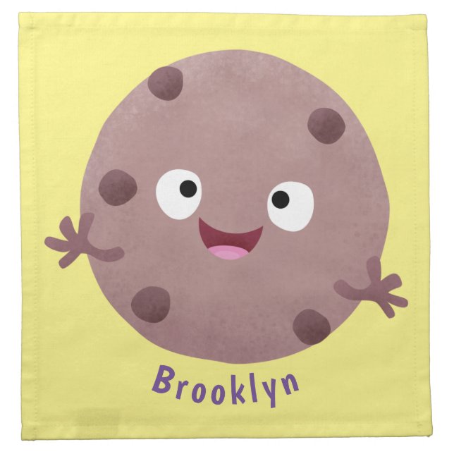 Cute smart chocolate chip cookie cartoon cloth napkin (Front)