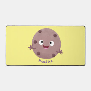 Cute smart chocolate chip cookie cartoon desk mat