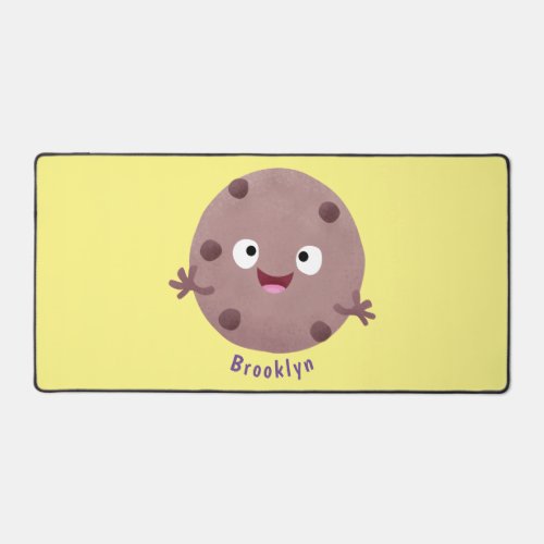 Cute smart chocolate chip cookie cartoon desk mat