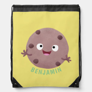 Cute smart chocolate chip cookie cartoon drawstring bag