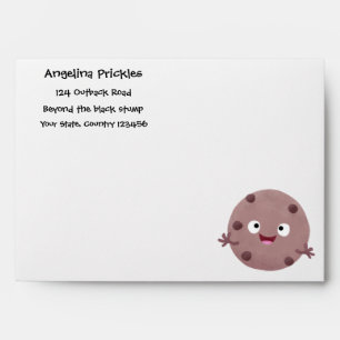 Cute smart chocolate chip cookie cartoon envelope