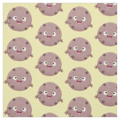 Cute smart chocolate chip cookie cartoon fabric