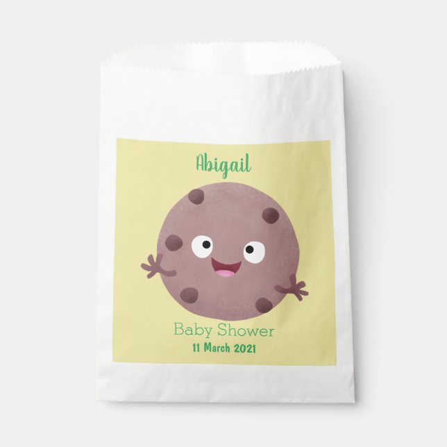 Cute smart chocolate chip cookie cartoon favor bag (Front)