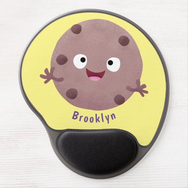 Cute smart chocolate chip cookie cartoon gel mouse pad (Front)