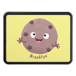 Cute smart chocolate chip cookie cartoon hitch cover