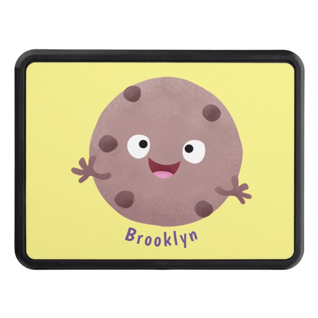 Cute smart chocolate chip cookie cartoon hitch cover (Front)