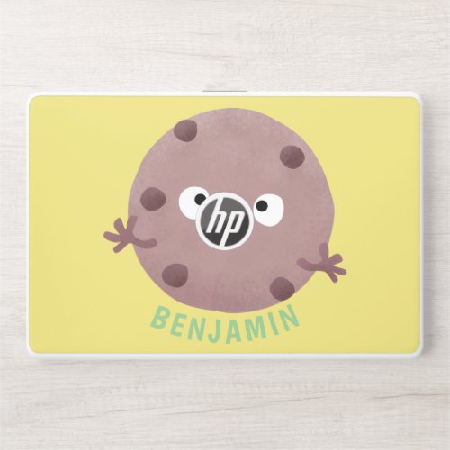 Cute smart chocolate chip cookie cartoon HP laptop skin