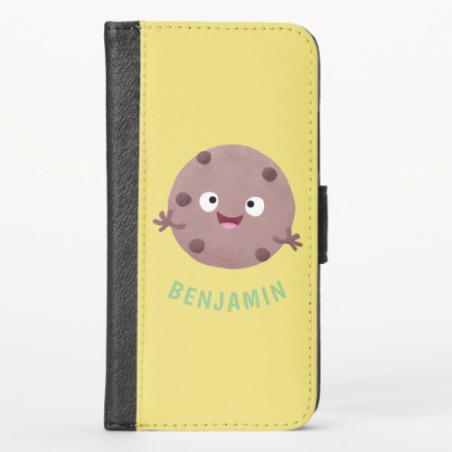 Cute smart chocolate chip cookie cartoon iPhone x wallet case