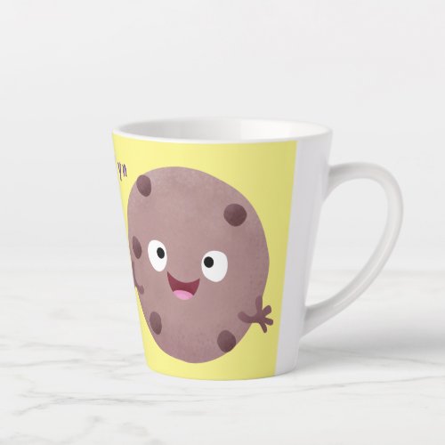 Cute smart chocolate chip cookie cartoon latte mug