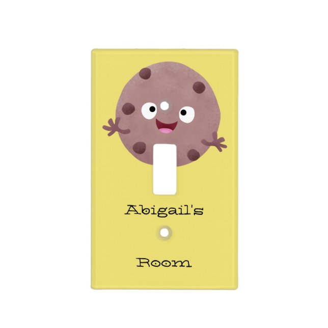 Cute smart chocolate chip cookie cartoon light switch cover (Front)