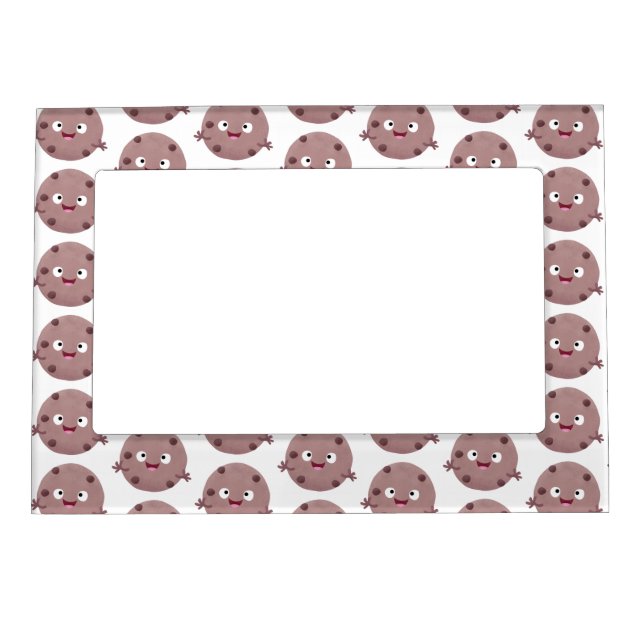 Cute smart chocolate chip cookie cartoon magnetic frame (Front)