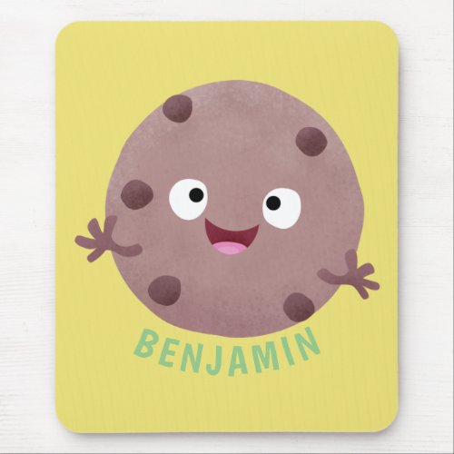 Cute smart chocolate chip cookie cartoon mouse pad