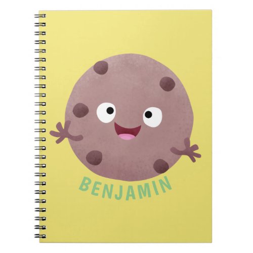 Cute smart chocolate chip cookie cartoon notebook