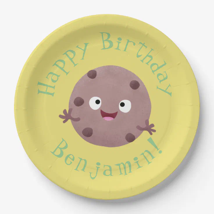 Cute smart chocolate chip cookie cartoon paper plates | Zazzle Cute smart chocolate chip cookie cartoon paper plates | Zazzle