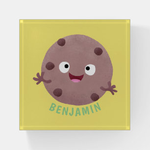 Cute smart chocolate chip cookie cartoon paperweight