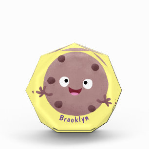 Cute smart chocolate chip cookie cartoon photo block