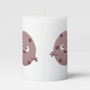 Cute smart chocolate chip cookie cartoon pillar candle