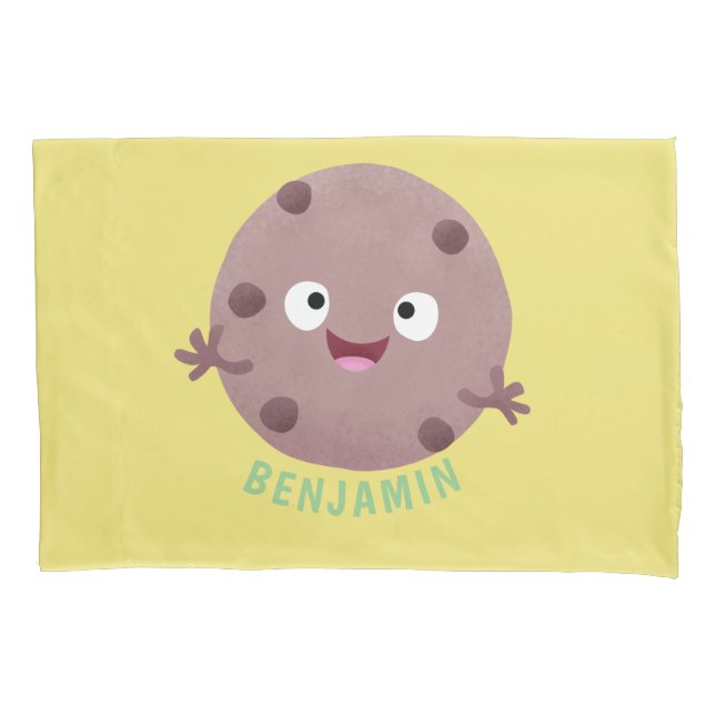 Cute smart chocolate chip cookie cartoon pillow case (Front)