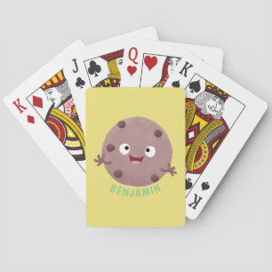 Cute smart chocolate chip cookie cartoon poker cards