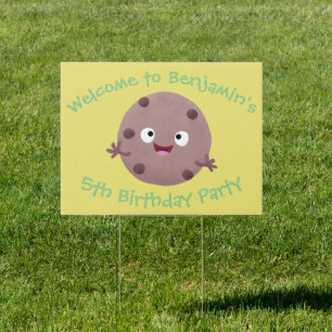 Cute smart chocolate chip cookie cartoon sign