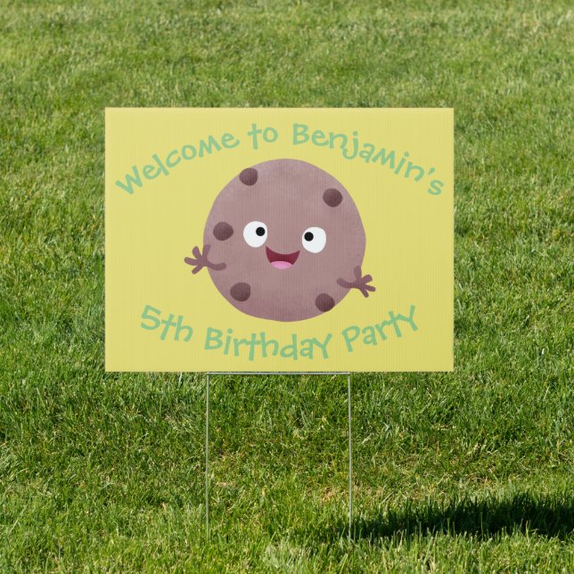 Cute smart chocolate chip cookie cartoon sign (Insitu)