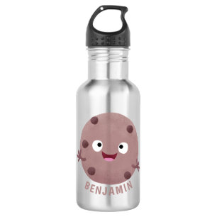 Cute smart chocolate chip cookie cartoon stainless steel water bottle