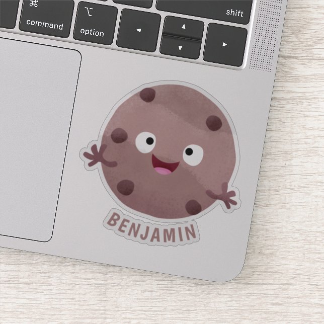 Cute smart chocolate chip cookie cartoon sticker (Detail)