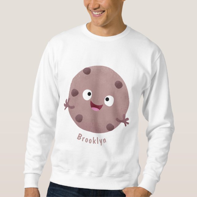 Cute smart chocolate chip cookie cartoon sweatshirt (Front)