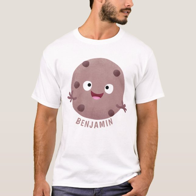 Cute smart chocolate chip cookie cartoon T-Shirt (Front)
