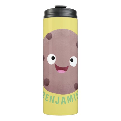 Cute smart chocolate chip cookie cartoon thermal tumbler